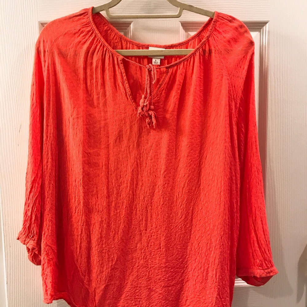 Orange Front Detail Blouse